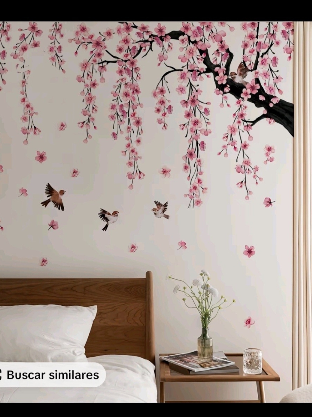 Pink Cherry Blossom Wall Decal - Decorative Home Wall Art